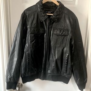 Black Rivet Genuine Leather Men’s Jacket - XL